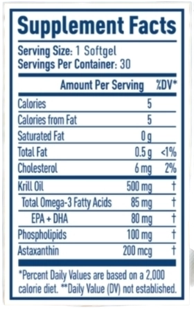 NativePath Antarctic Krill Oil Supplement Facts