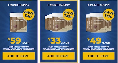 SlimBliss pricing details